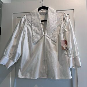 Minimum White Collared Blouse